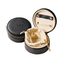 Boîte de rangement pour bijoux en cuir PU écologique Ele Queen avec fermeture éclair, anti-poussière, vente en gros, support de logo personnalisé, insert en velours
