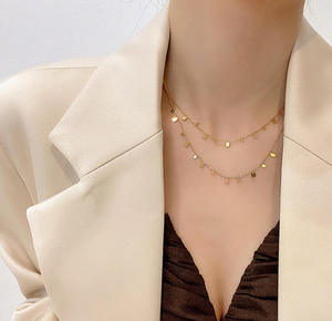 Collier tendance en acier inoxydable, chaîne fine, bijoux pour femme, cadeau - Product Image 2