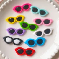 Cabochons en résine Kawaii de 42 mm, forme lunettes de soleil, à dos plat, breloques pour slime, accessoires pour loisirs créatifs DIY