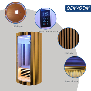 Sauna infrarouge à baril en hemlock pour usage domestique, design moderne 2026, pour la thérapie de récupération, avec contrôle intelligent - Product Image 3