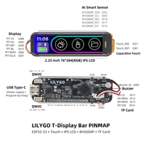 LILYGO T-Display Bar ESP32-S3 Papan Pengembangan Layar IPS Bar 2,25 inci + Sensor AI + IMU Bluetooth Wi-Fi Didukung Kartu TF + Buzzer