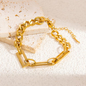 European And American Style <b>Titanium</b> Steel Bracelet Geometric <b>Chain</b> Women's Everyday Wear - Product Image 3