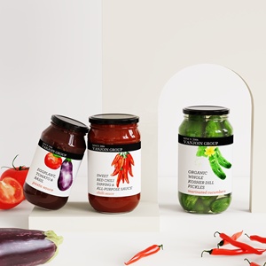 16 oz 32 oz <span class=keywords><strong>500</strong></span> <span class=keywords><strong>ml</strong></span> 1000ml chiaro bocca larga salsa di peperoncino sottaceti vaso di <span class=keywords><strong>vetro</strong></span> rotondo con coperchio in metallo nero - Product Image 5