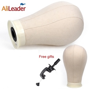 AliLeader Tête Mannequin Bloc en Toile Blanche de Haute Qualité 21-25 Pouces <span class=keywords><strong>pour</strong></span> la Fabrication de Perruques - Product Image 2