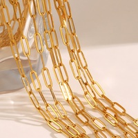 Collier en acier inoxydable superposé avec chaîne simple et fermoir trombone en or 18 carats pour femme