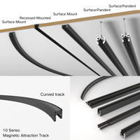 Nouvelle conception de rail lumineux magnétique à double tête, éclairage modulaire flexible, Zigbee Tuya, éclairage magnétique intelligent à intensité variable pour hôtel