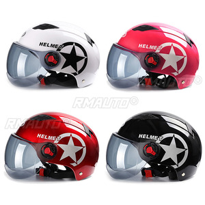 Casco Abierto 3/4 para Motocicleta, Casco de Media Cara Unisex para Moto, Scooter, Protector de Cabeza con Lente Protectora Solar Anti UV - Product Image 6