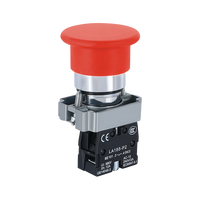 XB2-BC42 du fabricant LVMA Bouton d'alimentation à réarmement automatique Bouton 22mm Tête champignon Bouton poussoir en métal 10A Max. 220V