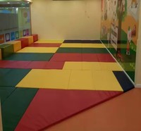 Tapis de gymnastique en mousse et en cuir pvc imperméable à l'eau pliable pliable tapis d'exercice en mousse pliable