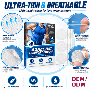 Patch de protection pour les mamelons, anti-friction, prévient les dommages cutanés, ultra fin, respirant, résistant à la transpiration, confortable à porter longtemps - Product Image 2