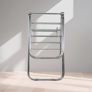 <span class=keywords><strong>Étagère</strong></span> pliable professionnelle personnalisée porte-vêtements au sol en acier inoxydable intérieur et extérieur étendoir à vêtements - Product Image 2