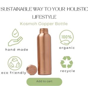 Bouteille en cuivre authentique Couvercle élégant Résistant à la rouille Étanche Améliore la digestion pour les sports de plein air Hydratation à la maison Drinkware - Product Image 6