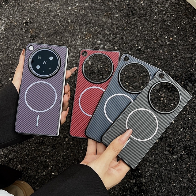 with Magnetic Carbon Fiber Hard Protective Folding Mobile Cover Phone Case for OPPO Find N6 Cellphone Cases