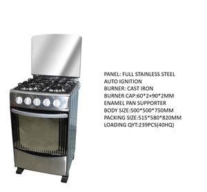 도매 스탠딩 스테인리스 4구 가스레인지 오븐 및 그릴 포함 가정용 주방용 - Product Image 6