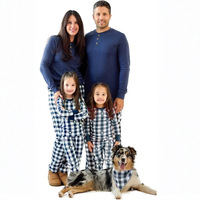 Ensemble de vêtements de nuit imprimés en coton personnalisés pour Noël, pour parents et enfants, tenues de famille assorties de style européen/américain, tenues de fête pour l'automne