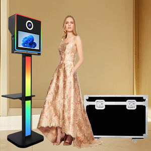 Beyaz/siyah 15.6 inç dokunmatik ekran Dslr fotoğraf kabini makinesi yazıcı ve kamera kutusu ile LED ışık çerçeve Selfie Photobooth kabuk - Product Image 1