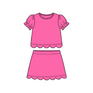 GSD3929 Vestido de Verano Personalizado para Bebé Niña, Verde Sólido con Estampado, Manga Corta, Hasta la Rodilla, Transpirable, Venta al Por Mayor - Product Image 2