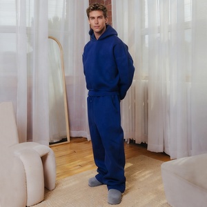 Set di abbigliamento sportivo di lusso con cappuccio e pantaloni sportivi 100% in cotone con cappuccio e tuta da uomo - Product Image 1