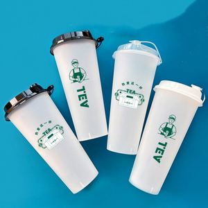 Gobelet en plastique PP transparent/dépoli personnalisé 12/16/22/32 oz pour thé au lait, bubble tea, jus, avec couvercle, jetable, avec logo - Product Image 1