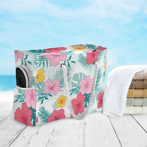 Offres de la Semaine : Sac Fourre-Tout Imperméable Personnalisé à Imprimé Floral Hawaïen, Sac à Main Utilitaire, Sac de Plage pour Femmes - Product Image 5