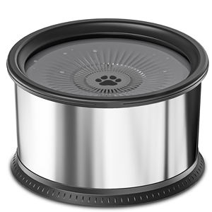 Grosir 3,5 l mangkuk air anjing Logo kustom baja tahan karat tanpa tumpahan abu-abu mangkuk air lambat untuk anjing kecil sedang besar - Product Image 1