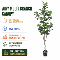 Grand arbre artificiel, faux figuier à feuilles de violon, plante verte d'intérieur, design moderne, décoration pour hall d'hôtel, salon, magasin, mariage