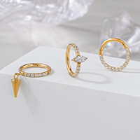 Toposh fleur balancent oreille Septum Clicker Cartilage boucles d'oreilles Labret nez anneaux cerceau F136 Piercing titane bijoux