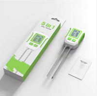 Testeur numérique LCD de sol TONY pour plantes d'intérieur, jardin, pelouse et ferme : Nutriments, EC, pH, Humidité, Température, Matière organique, Rétroéclairage