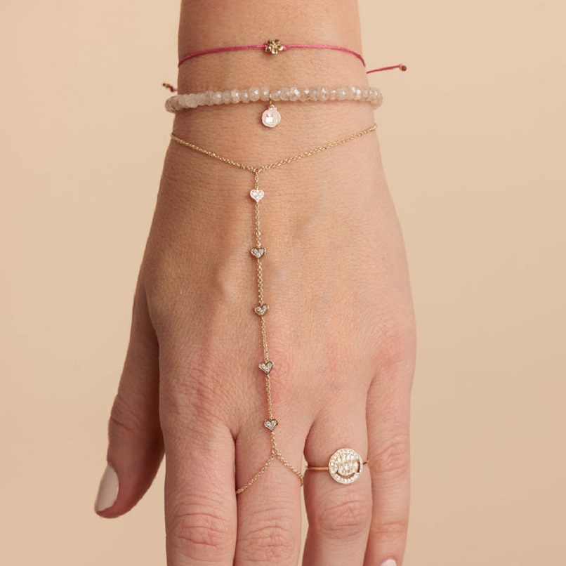 [PEARLY MORE] 韓国 Surgical Mix Chain Bracelet おしゃれ Shop Our 2023 Gold Plated CZ Oval Heart Link Chain Bracelet