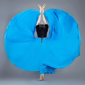 Jupe <span class=keywords><strong>de</strong></span> danse moderne 720, longue jupe à bascule, valse, couleur unie, robe <span class=keywords><strong>de</strong></span> danse <span class=keywords><strong>espagnole</strong></span> <span class=keywords><strong>flamenco</strong></span>, danse du ventre, performance folklorique mexicaine pour femmes - Product Image 6