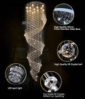 Lustre en cristal de grande taille MEEROSEE pour hall d'entrée, escalier, lustre, foyer, grand lustre en cristal, éclairage d'escalier MD2210