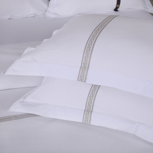 100% cotton bedding <span class=keywords><strong>Set</strong></span> cho đầy đủ/Nữ Hoàng kích thước giường Duvet cover tấm phẳng gối với băng trang trí cho nhà hoặc khách sạn sử dụng - Product Image 4