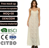   Robe longue en dentelle à fines bretelles, élégante pour l'été, la plage ou les invitées de mariage, vêtements de mode pour femmes