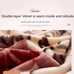 Cobertor Quente de Inverno Pesado de Velo de Mink Coreano Camada Dupla Grosso Raschel em Relevo para Cama Atacado - Product Image 4