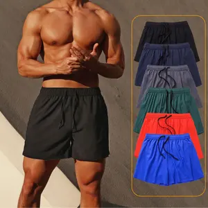 Casual Fitness Plus Size Quick-Drying Double Layer Sports Shorts Summer Gym Shorts Mens Running Training Short Pants