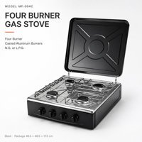 Cuisinière à gaz à brûleurs simples de type européen, cuisinière à gaz verticale à quatre brûleurs, cuisinière à gaz européenne pour l'intérieur et l'extérieur