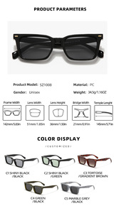 Gafas de Sol LBashades SZ1008 para Hombre, Modelo Cuadrado Moderno 2025, Listas para Enviar, Gafas de Sol Gruesas Verdes Unisex - Product Image 6