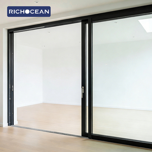Portes coulissantes extérieures en aluminium RICHOCEAN Floria Modern Hurricane Impact Laminated Glass, résistantes aux intempéries et à l'impact des ouragans. - Product Image 1