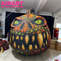 Têtes de morteaux gonflables aux prix d'usine, citrouille de Halloween gonflable réaliste en forme de crâne
