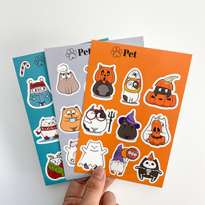 定制包装粘合剂低最小起订量笔记本电脑密封纸圆形吻切规划师贴纸带标志印刷 - Product Image 1