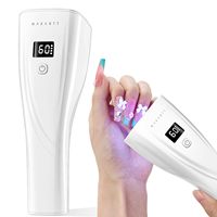 Lampe à ongles UV LED portable à piles pour colle à strass, gel poly, mini-séchoir à ongles rechargeable avec écran LCD 30s/60s