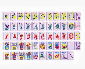 Série Alimentaire Lilac : Mahjong Américain Moderne de Luxe, 160 Pièces, Plaques Acryliques Durables et Écologiques, Pliable en un Seul Plis, Design Unique - Product Image 2
