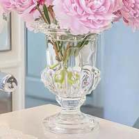 Grand vase moderne en cristal sur pieds hauts pour arrangement floral hydroponique, écologique, pour mariage, Bar Mitzvah, fête, art floral rétro, cadeau