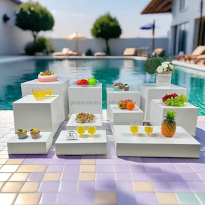 Gaojian Acrylic tự chọn thực phẩm risers hiển thị đứng với đáy rỗng cho bên nhà phục vụ & đồ trang sức Cube hộp làm tổ - Product Image 1