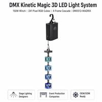 Luci Cinetiche DMX Magic 3D, 241 Pixel, 4 Cubi, 150W, con Verricello e Luci Cinetiche