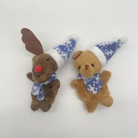 Vente en gros Jouet de Noël pour le Nouvel An Mini animal Père Noël wapiti bonhomme de neige Pingouin marionnettes à doigt poupée peluche