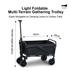 Carretilla Plegable Portátil de Grado Comercial con Cuatro Ruedas Giratorias, Cesta de Lona Extraíble, Vagón Plegable para Transporte - Product Image 4