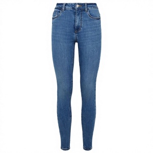 Jeans pour femmes en denim droit respirant à séchage rapide avec logo personnalisé, vêtements décontractés de haute qualité - Product Image 2