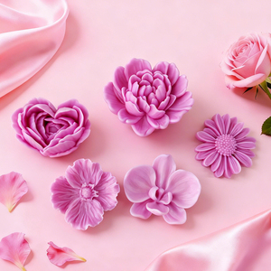 قوالب سيليكون ثلاثية الأبعاد على شكل زهور وورود صديقة للبيئة وآمنة للغسل في غسالة الأطباق لصنع الشموع والصابون وتزيين الكعك والحلويات يدويًا - Product Image 3