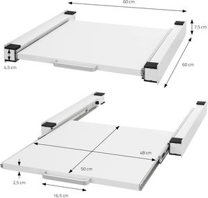 Kit d'étagères empilables d'assemblage pour machines à laver sécheuses Cadre de connexion de la source d'alimentation manuelle populaire pour les appareils de blanchisserie - Product Image 1